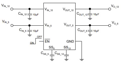 Application Circuit Diagram - STMicroelectronics STEF512GR Dual Electronic Fuse